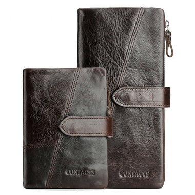 Cowhide Leather Men Wallets Clutch Wrist Bag