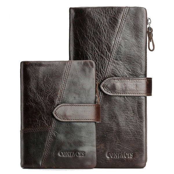 Cowhide Leather Men Wallets Clutch Wrist Bag