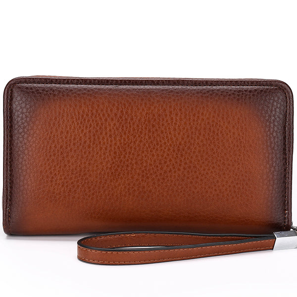 Male Leather Purse Men`s Clutch Wallets Handy Bags