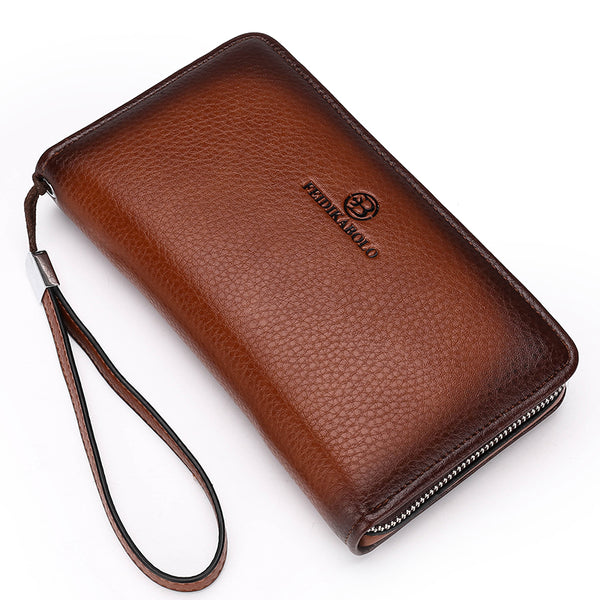 Male Leather Purse Men`s Clutch Wallets Handy Bags