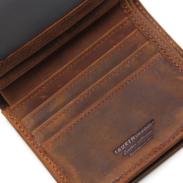 Vintage Crazy Horse Handmade Leather Men Wallets