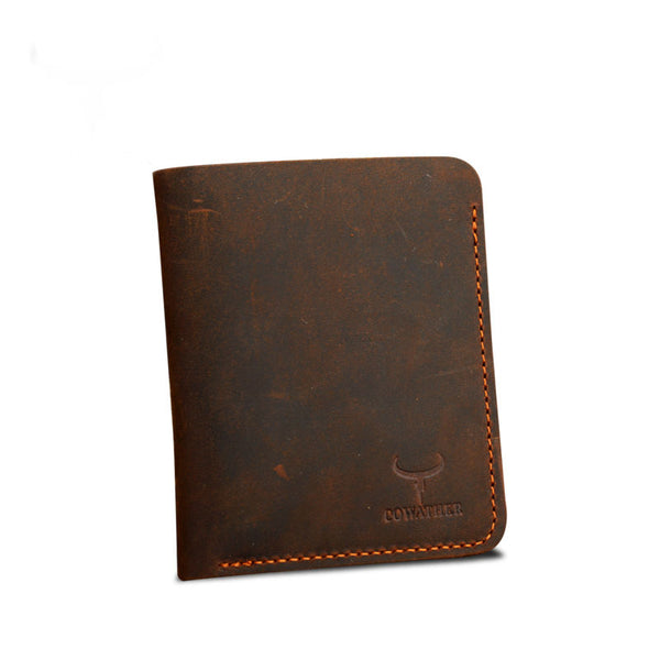 Crazy Horse Leather Men Wallets Vintage