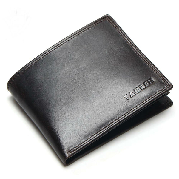 Crazy Horse Cowhide Leather Men Short Coin Purse Wallet