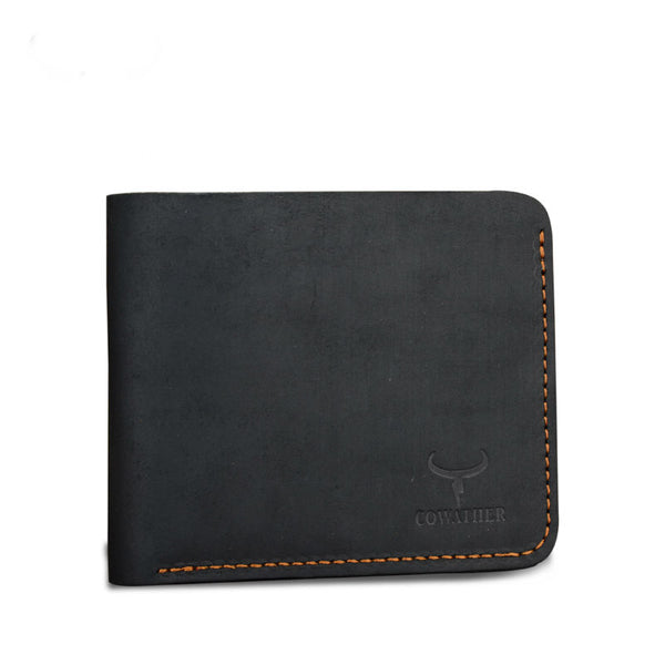 Crazy Horse Leather Men Wallets Vintage