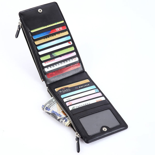 Men Wallet Double Zippers Business Men Clutch Handbags