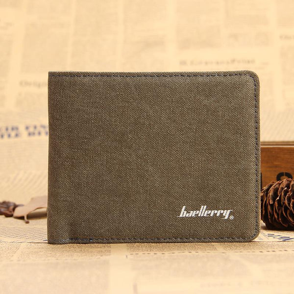 Soft Linen Design Wallet Casual Short Style Men Wallets