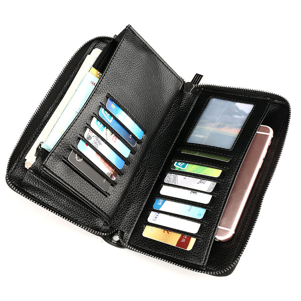 Casual Wallet Men Purse Clutch Bag Microfiber Leather Wallet