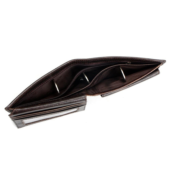 Crazy Horse Cowhide Leather Men Short Coin Purse Wallet