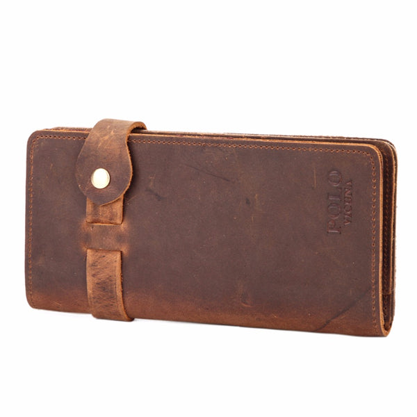 Large Capacity  Crazy Horse Genuine Leather Man Wallet