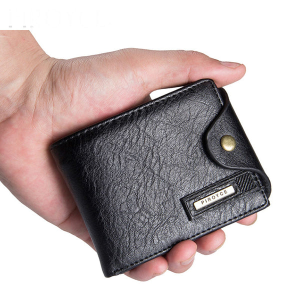 Small Wallet Men with Coin Pocket Zipper Men Leather