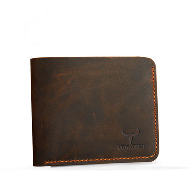 Crazy Horse Leather Men Wallets Vintage