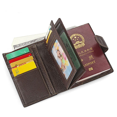Leather Mens Passport Holder Wallets