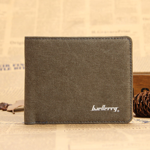 Soft Linen Design Wallet Casual Short Style Men Wallets