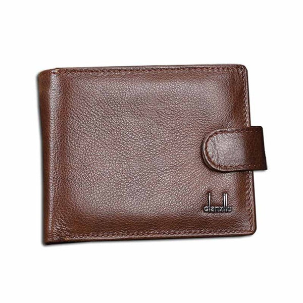 Wallets Men Real Leather  Clutch Purse zipper Top