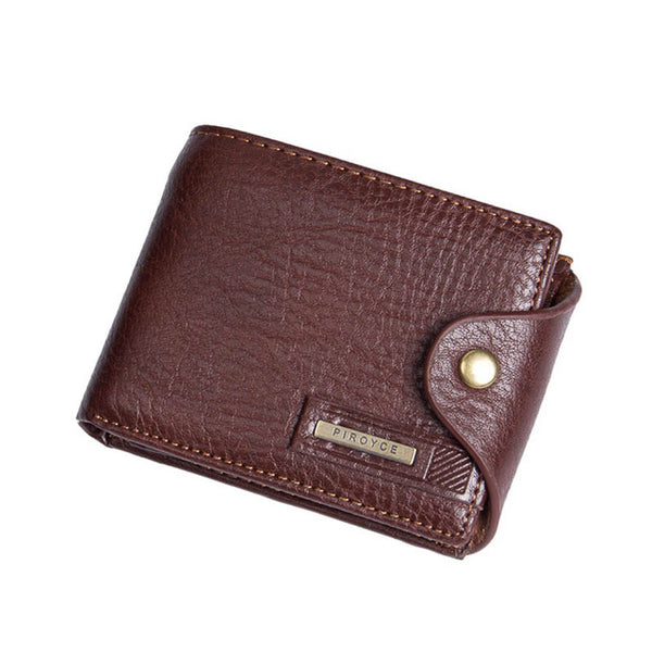 Small Wallet Men with Coin Pocket Zipper Men Leather