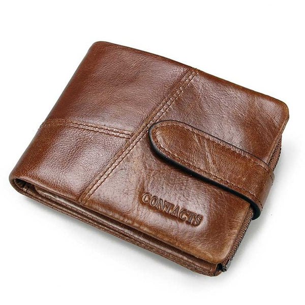 Cowhide Leather Men Wallets Clutch Wrist Bag