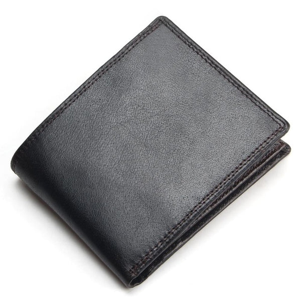 Crazy Horse Cowhide Leather Men Short Coin Purse Wallet