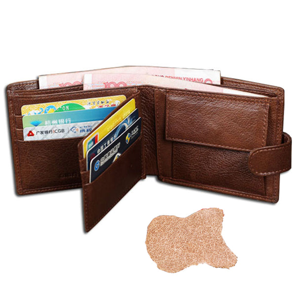 Wallets Men Real Leather  Clutch Purse zipper Top
