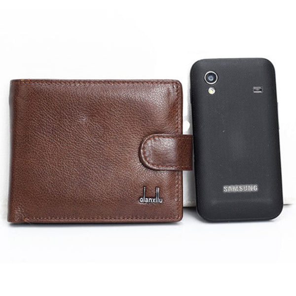 Wallets Men Real Leather  Clutch Purse zipper Top